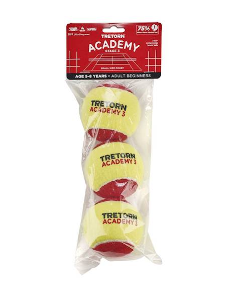 Piłki do tenisa ziemnego Tretorn Academy ST3 Red Felt 3szt
