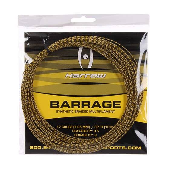 Naciąg do squasha Harrow Barrage 1,25mm ŻÓŁTY/CZARNY 17G 10m 