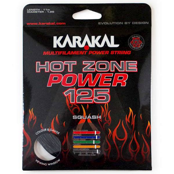 Naciąg do squasha Karakal Hot Zone Power 125 1,25mm 11m | Kolor: Czarny