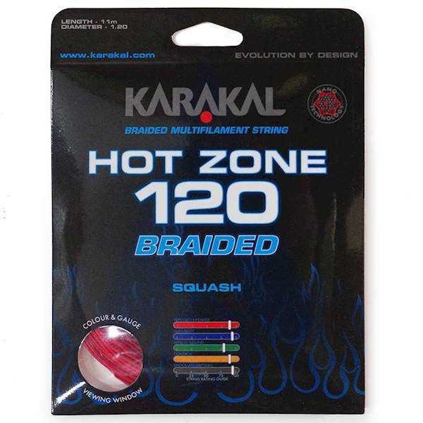 Naciąg do squasha Karakal Hot Zone Braided 120 1,20mm | Kolor: Czerwony