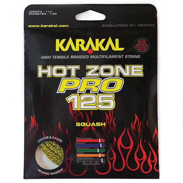 Naciąg do squasha Karakal Hot Zone PRO 125 1,25mm 11m | Kolor: Żółty/Czarny