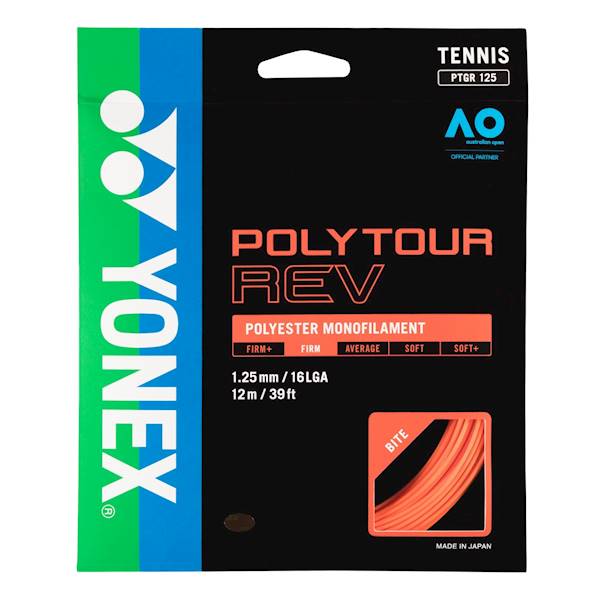 Naciąg tenis ziemny Yonex Poly Tour REV 1.25mm - Bright Orange
