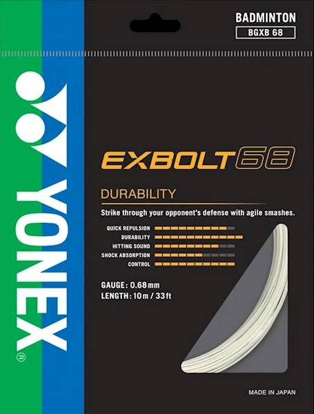 Naciąg do Badmintona Yonex Exbolt 68 Set | Kolor: Biały