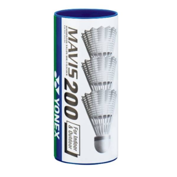 Lotki nylonowe Yonex Mavis 200 | Prędkość: średnie (niebieski kapsel) | Koszyczek: Biały