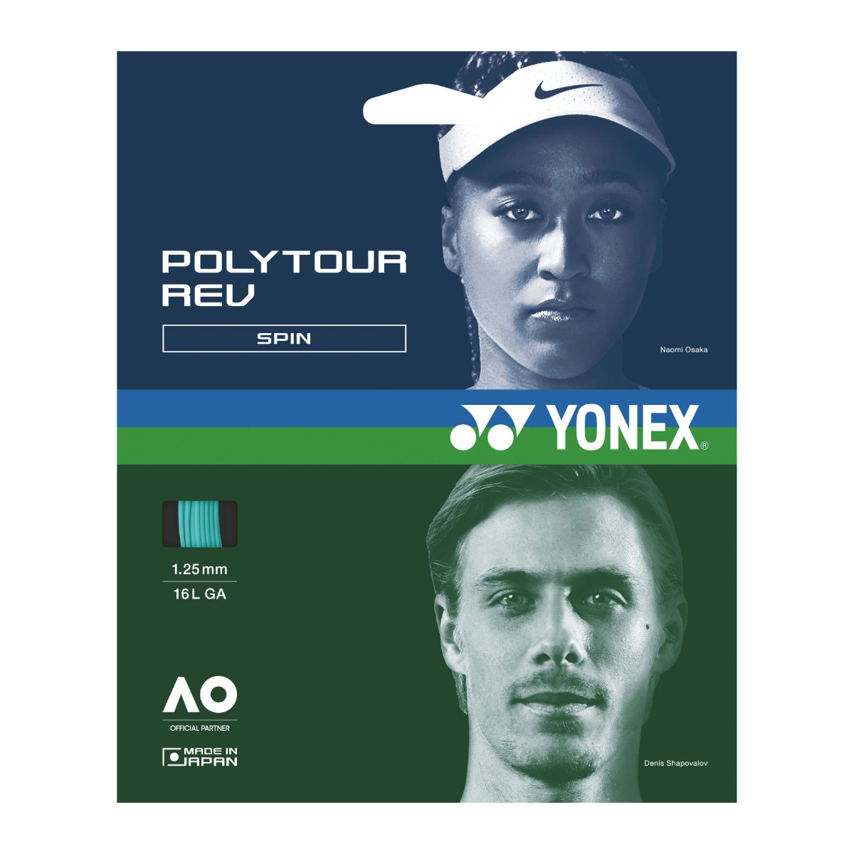 Naciąg tenis ziemny Yonex Poly Tour REV 1.25mm - Mint