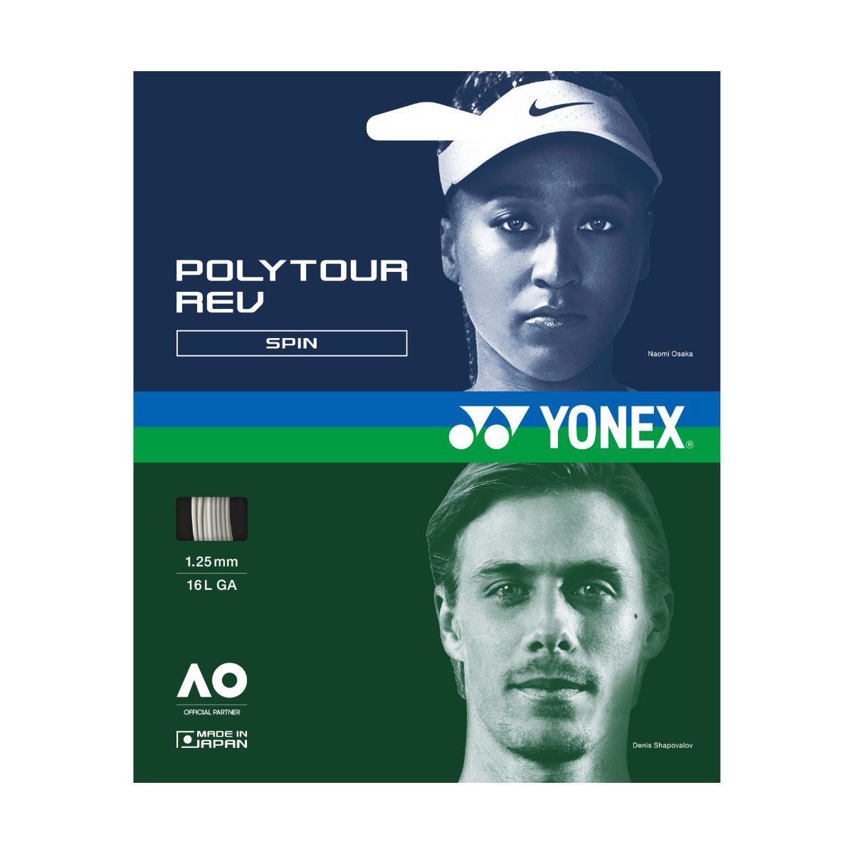 Naciąg tenis ziemny Yonex Poly Tour REV 1.25mm - White