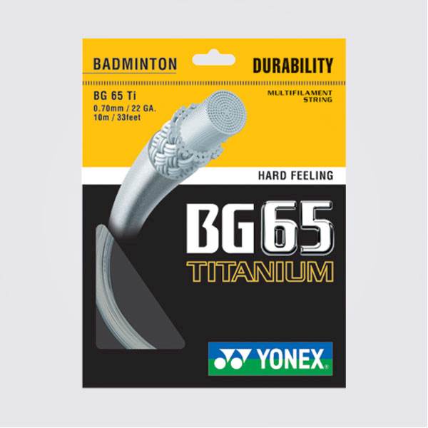 Naciąg badminton Yonex BG 65 TI Titanium 0,70mm Biały SET 10m