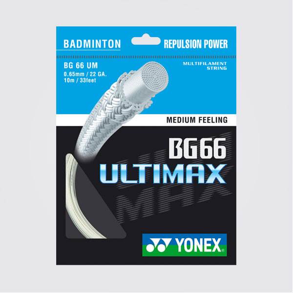 Naciąg badminton Yonex BG 66 Ultimax 0,65mm Biały SET 10m
