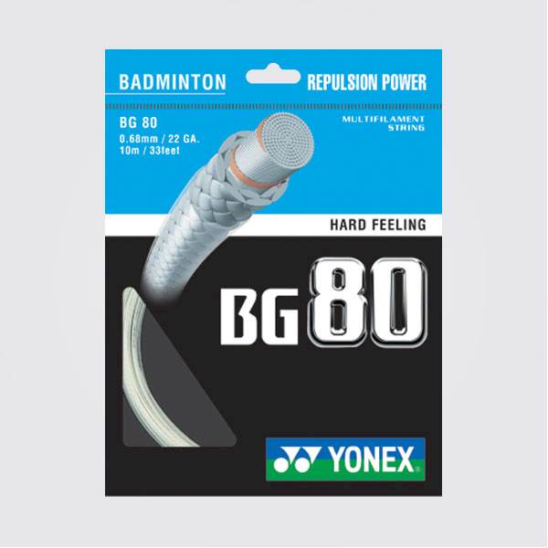 Naciąg badminton Yonex BG 80 0,68mm Biały SET