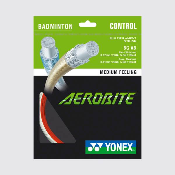 Naciąg badminton Yonex Aerobite 0.61/0.67mm Biały/Czerwony SET 10m