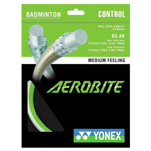 Naciąg badminton Yonex Aerobite 0.61/0.67mm Biały/Zielony SET 10m