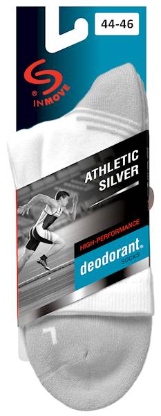 Skarpety Inmove Athletic Silver Deodorant Biały/Popielaty | Rozmiar: 44-46