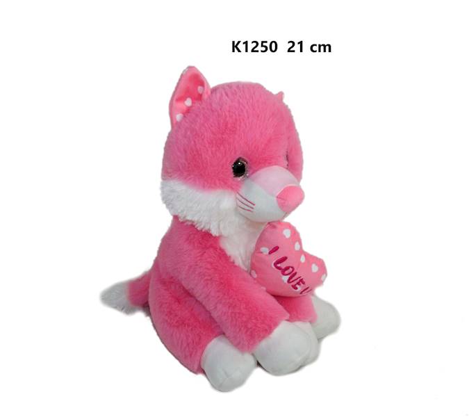 Kot z sercem 21cm - K1250