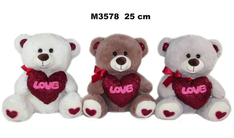 Miś z sercem 25cm - M3578