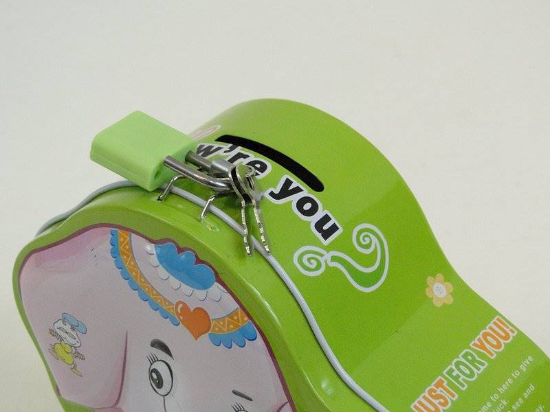 Skarbonka słoń , metal 4 kol - 218291