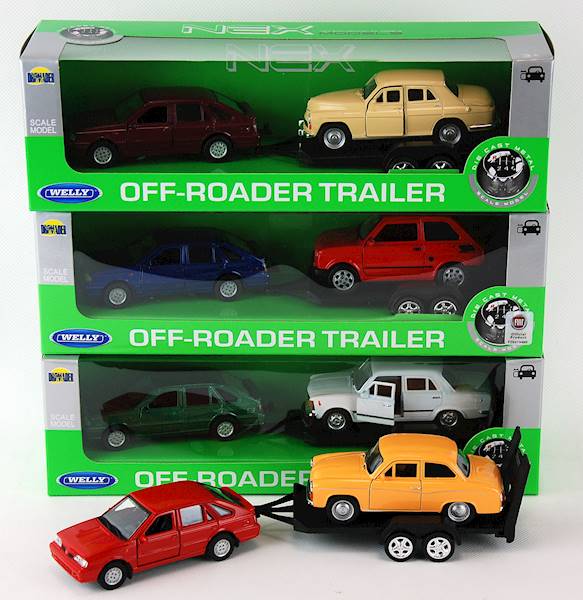 Welly dwa samochody laweta skala 1:64