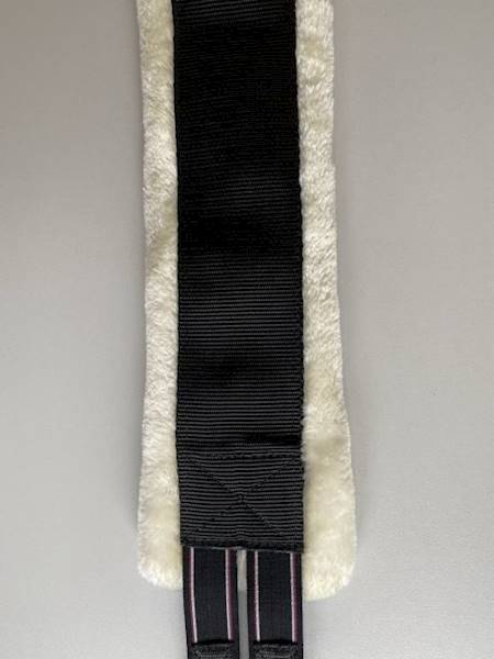 Popręg nylon 130 czarny z futrem Start