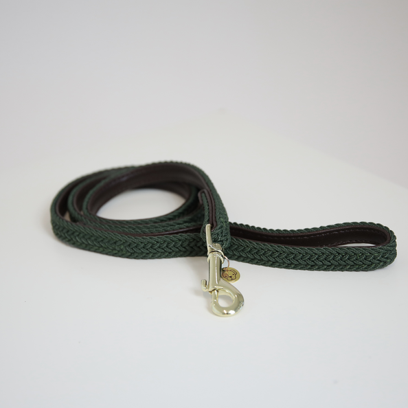 Smycz dla psa Plaited Nylon Kentucky olive green