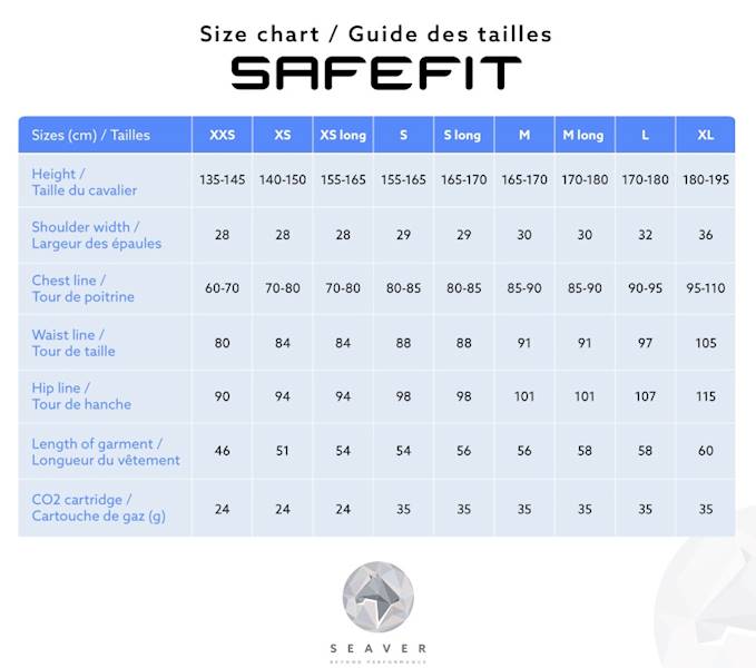 Kamizelka ochr. S long czarna Safefit Airbag