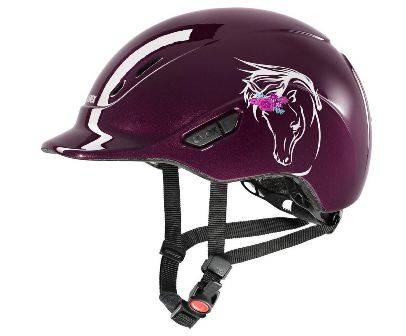 Kask uv.Kidoxx 49/54 flower burgund połysk