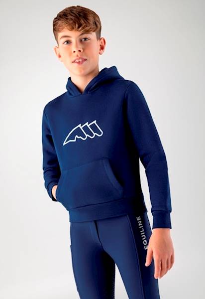 Bluza 128/140 niebieska Capuc Equiline W25
