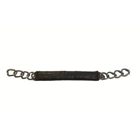 Łańcuszek do wędzidła ze skórą brąz Jump-in