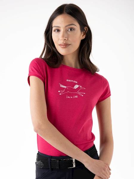 T-shirt S róż Dania Horse Eqode by Equiline