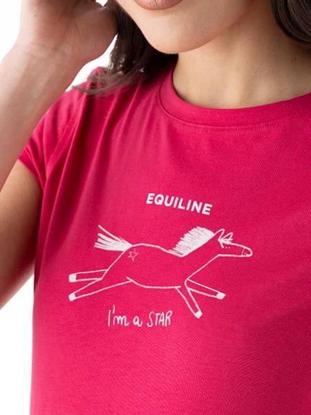 T-shirt S róż Dania Horse Eqode by Equiline