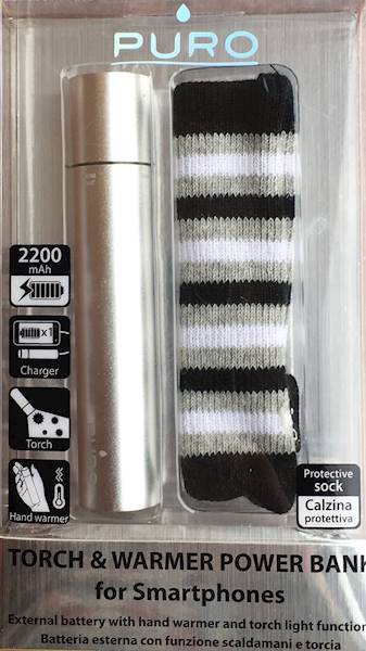PURO Power Bank 2200mAh + latarka + ogrzewacz do d