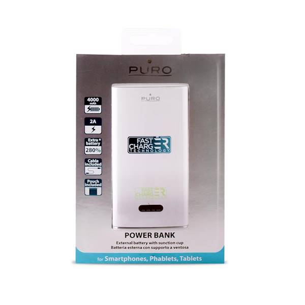 UNIWERSALNY POWERBANK 6000MAH 2.1A+PRZYSSAWKA BIAŁ