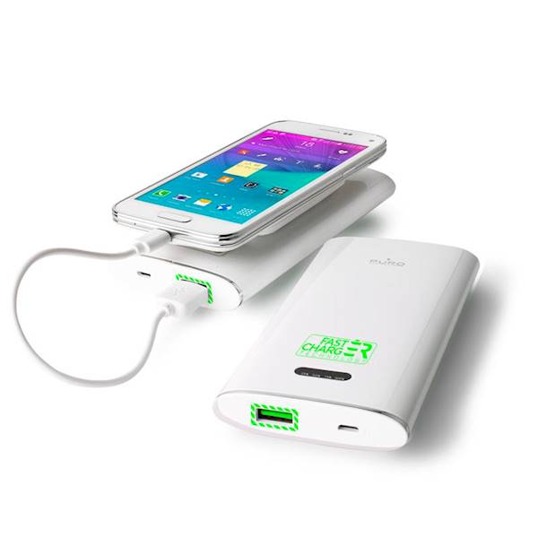UNIWERSALNY POWERBANK 6000MAH 2.1A+PRZYSSAWKA BIAŁ
