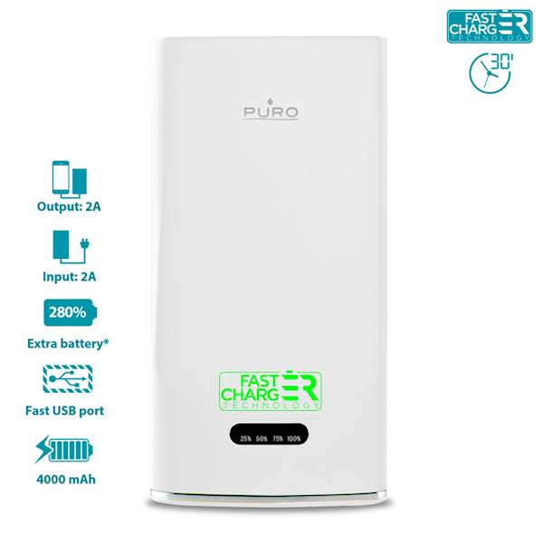 UNIWERSALNY POWERBANK 6000MAH 2.1A+PRZYSSAWKA BIAŁ