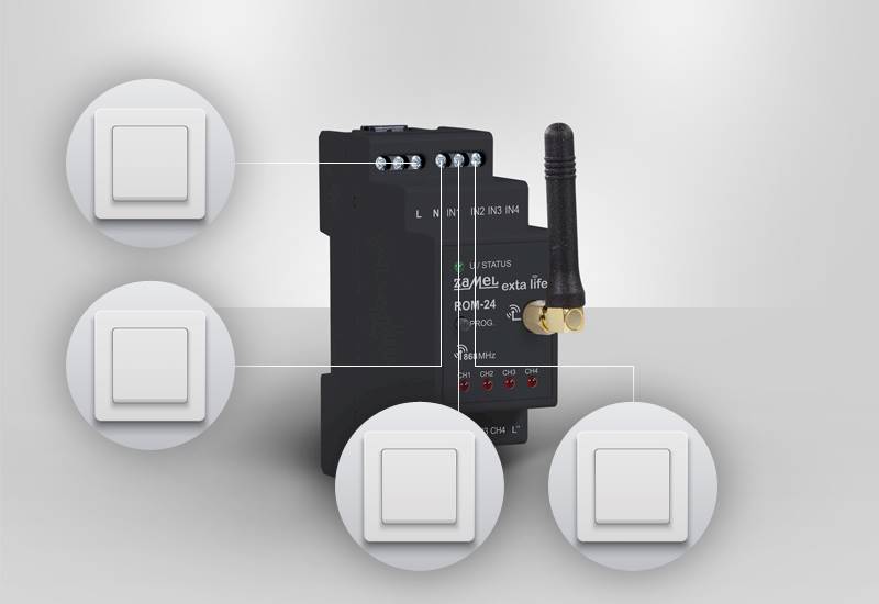 Radiowy odbiornik modułowy 4-kanałowy, typ: ROM-24