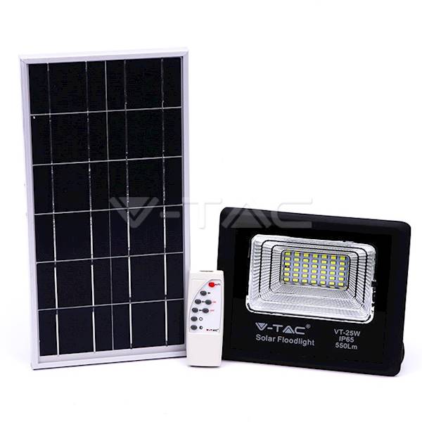 Projektor LED Solarny VT-25W 12W 4000K 550lm IP65 