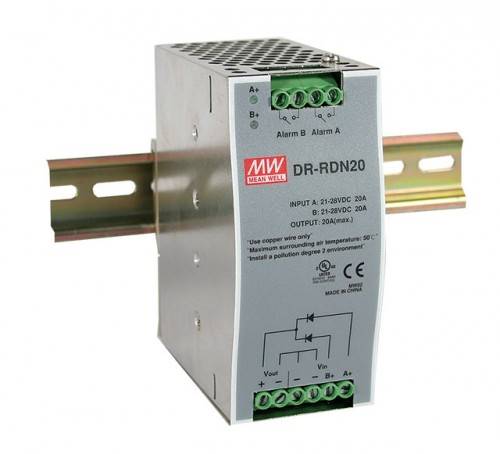 DR-RDN20 Moduł zasilania 24V 20A redundantnego