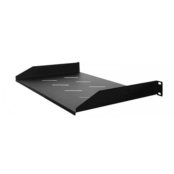 Półka z otworami 270mm 1U, 19", czarna