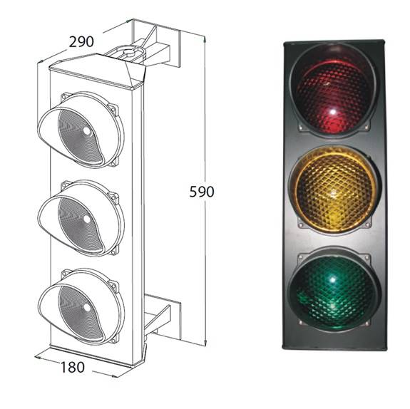 Semafor 3-komorowy 230V