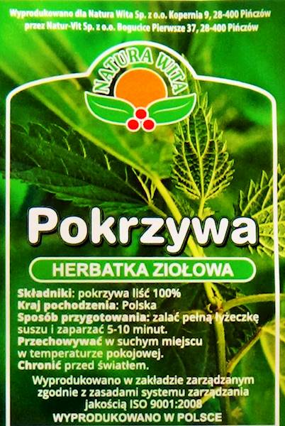 Pokrzywa liść krojony a'50g