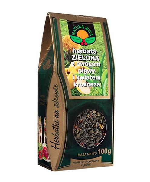 Herbata zielona z o. pigwy i kw. krokosza a'100g