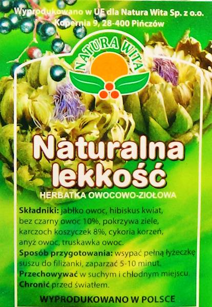 Herbata owocowo ziołowa naturalna lekkość a'100g
