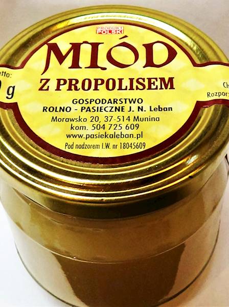 Miód z propolisem - słoik 240g