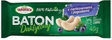 Baton daktylowy z nerkowcami i jagodą 40g