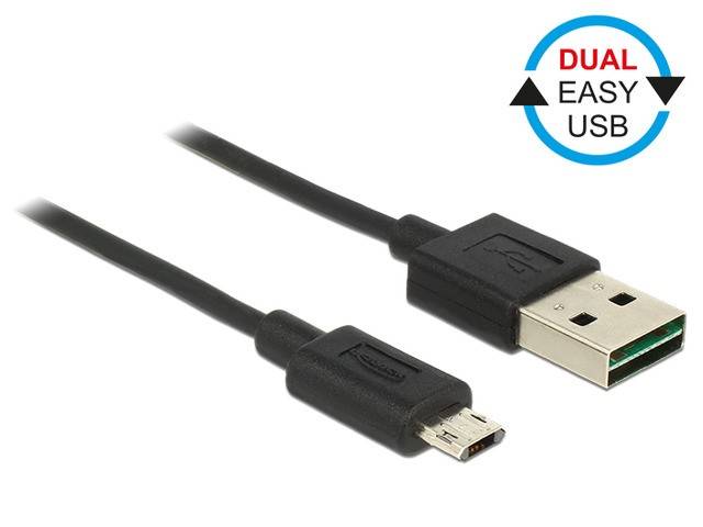 Kabel Micro USB DeLock Dual Easy USB 2m 