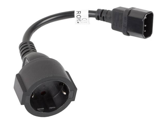 Przedłużacz zasilania IEC 320 C14-> SHUKO | 15cm