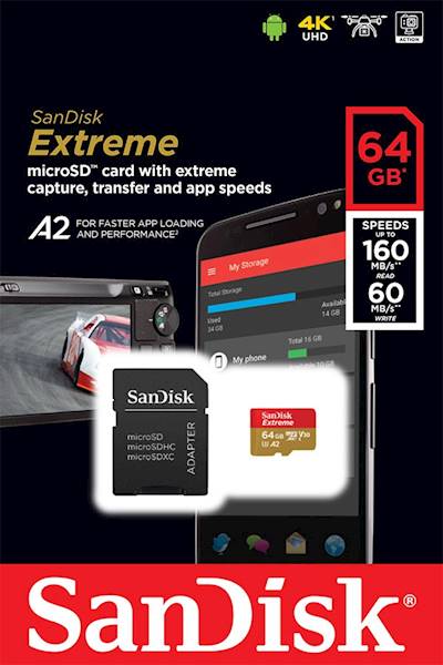 Karta Pamięci Sandisk Extreme microSDHC | 64GB V30