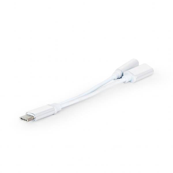 Adapter USB C (M) -> C (F) + gniazdo Jack 3.5mm