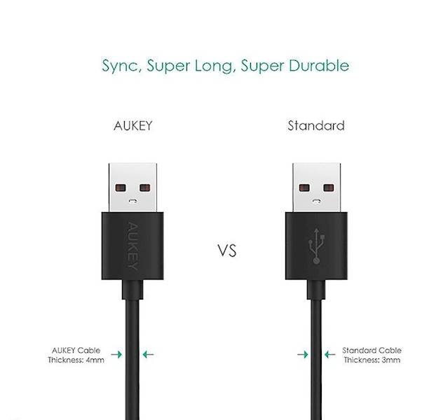 Kabel Aukey micro USB - USB 2.0 | 2A-5A | 2m CB-D9
