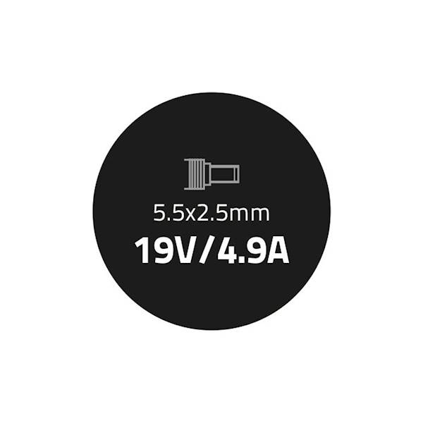 Zasilacz Qoltec 19V | 4.9A | 5.5 x 2.5 | Toshiba