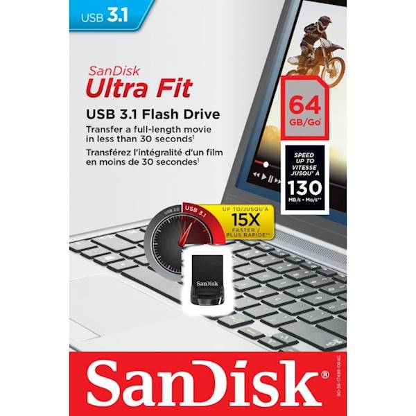 Pendrive Sandisk Ultra Fit | USB 3.2 | 64GB