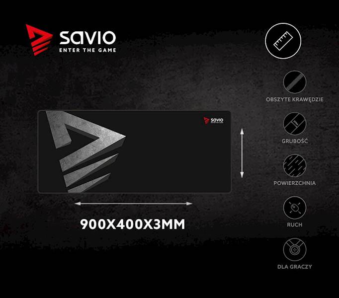 Podkładka pod mysz Savio Precision XL 90x40x3 cm
